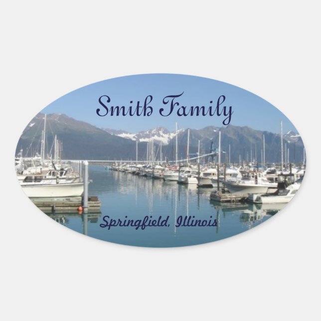 Seward Harbor, Alaska Oval Sticker (Front)