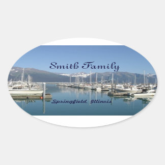 Seward Harbor, Alaska Oval Sticker