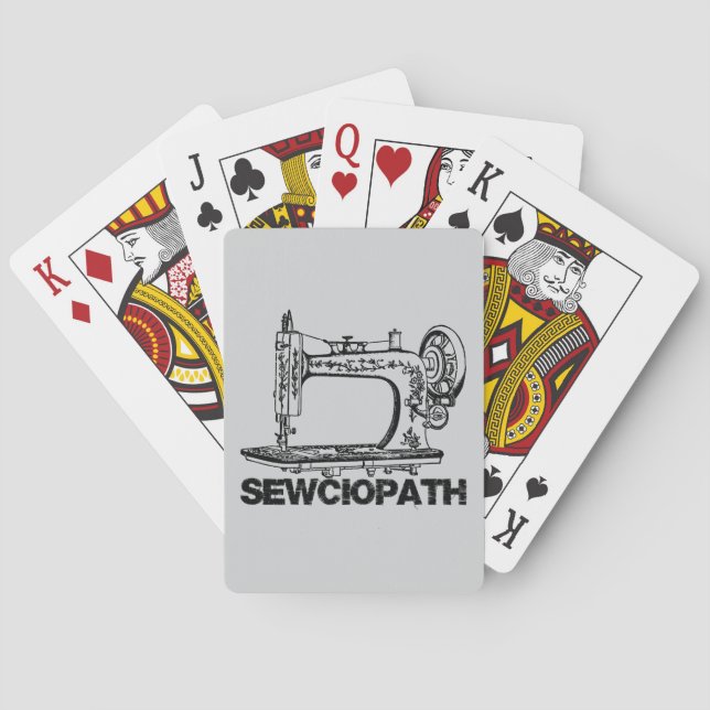 Sewciopath Antique Sewing Machine Fun Poker Cards (Back)
