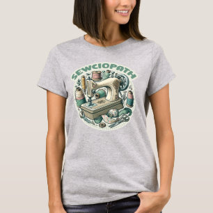 Sewciopath Funny Sewing Machine Vintage Style T-Shirt