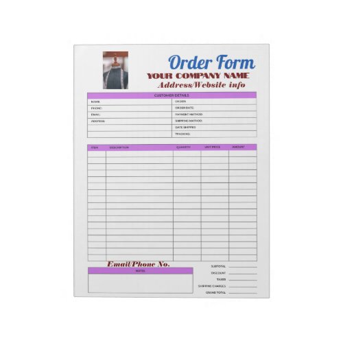 SewCraft Order Form Notepad