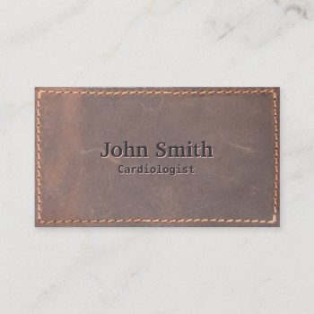 Sewed Leather Cardiologist Business Card by cardfactory at Zazzle