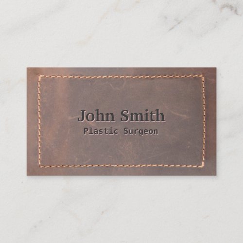 Sewed Leather Plastic Surgeon Business Card