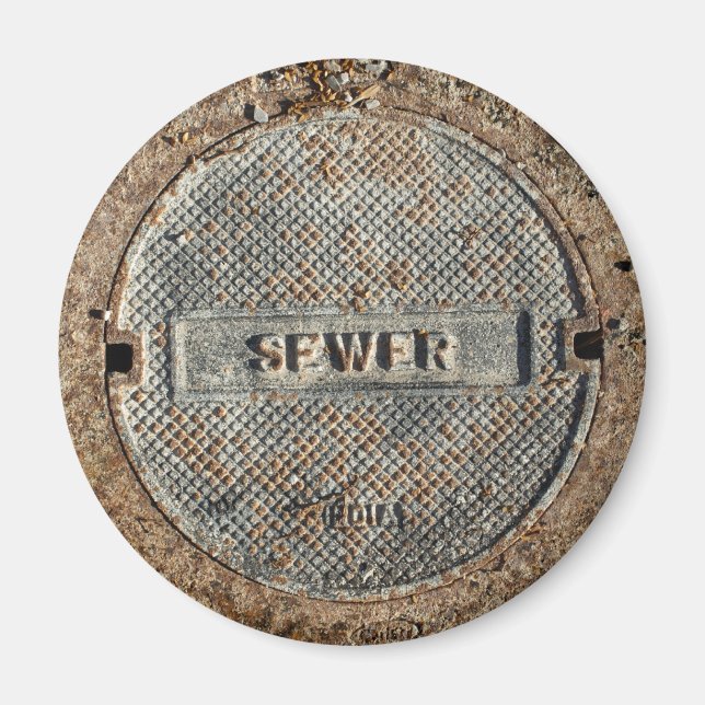 Sewer Manhole Cover Magnet (Front)