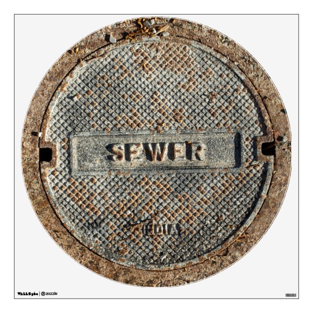 Sewer Manhole Cover Wall Decal (Front)