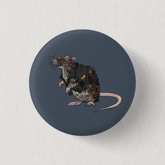 Sewer Punk Rat Button (Front)