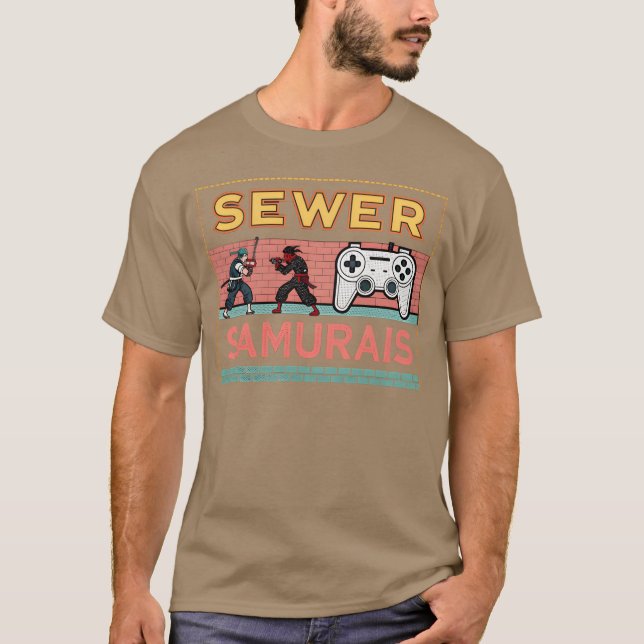 Sewer Samurais Retro Video Game friend T-Shirt (Front)