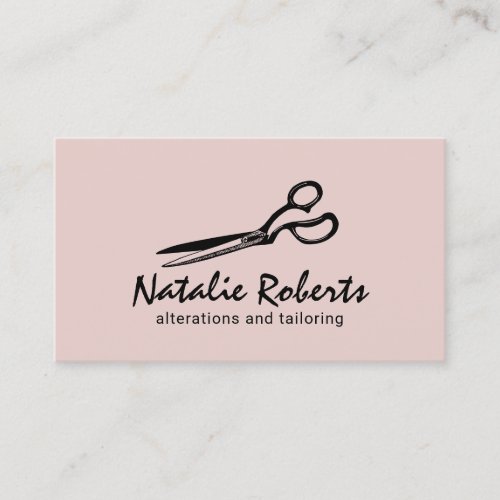 Sewing Alteration Seamstress Tailor Blush Pink Business Card