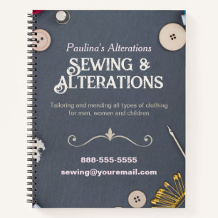 Sewing Alterations Seamstress Notebook