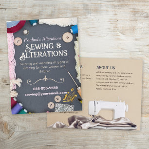 Sewing Alterations Services Flyer Postcard