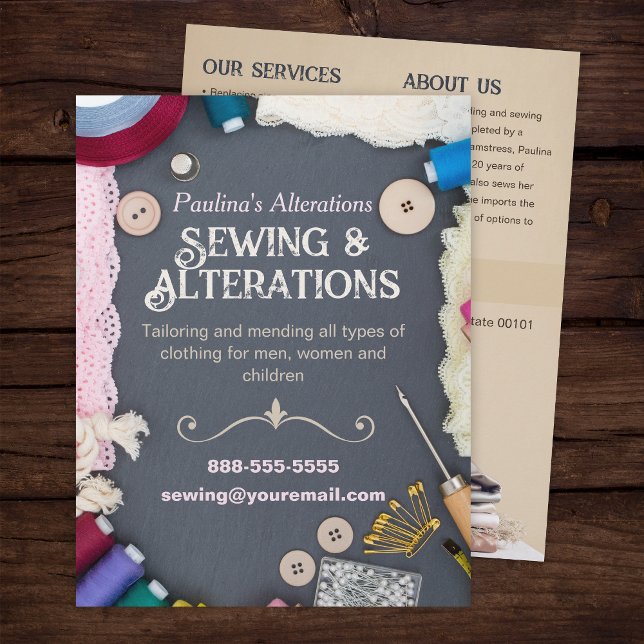 Sewing Alterations Services Flyer Template (Creator Uploaded)