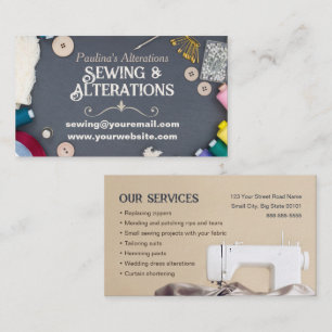 Sewing Alterations Services Seamstress Business Card
