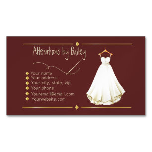 Sewing Alterations Tailor Magnetic Business Card