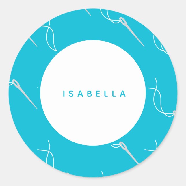 Sewing and Crafting Personalized Name Classic Round Sticker (Front)