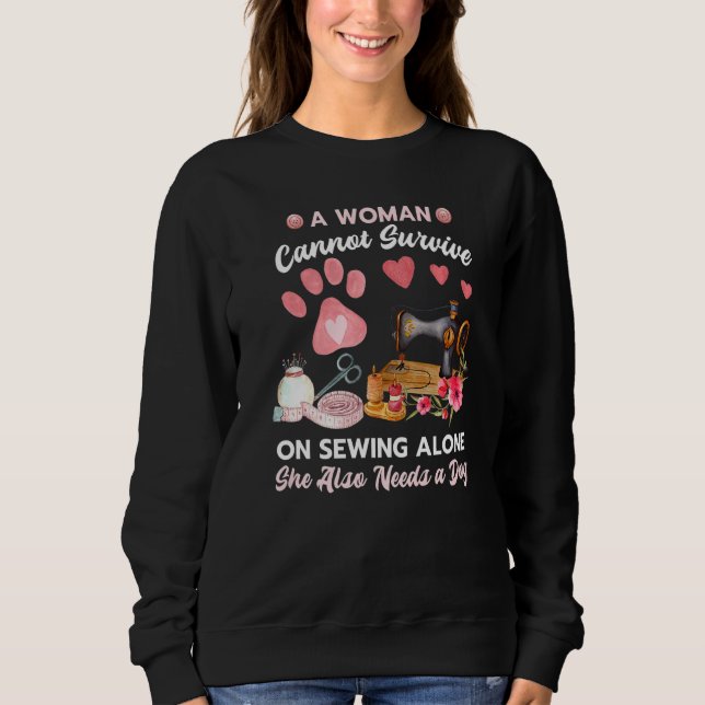 Sewing and Dog Sweatshirt (Front)