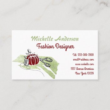 Sewing And Fashion Business Card by RetroAndVintage at Zazzle