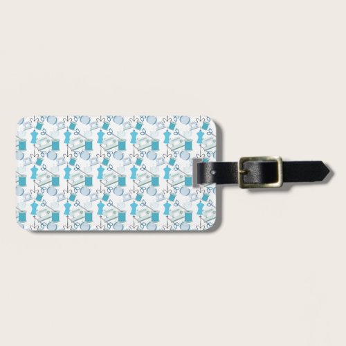 Sewing and Quilting Blue Luggage Tag