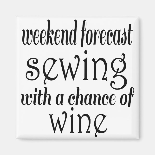 Sewing and Wine Magnet (Front)