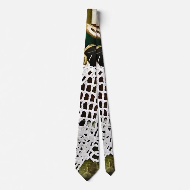 Sewing Basket With Thread and Lace Neck Tie (Front)