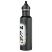 Sewing Because Murder is Wrong Fun Black Cat Seams Stainless Steel Water Bottle (Right)