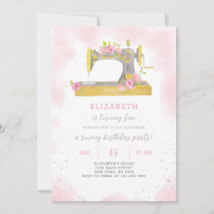 Sewing Birthday Invitation