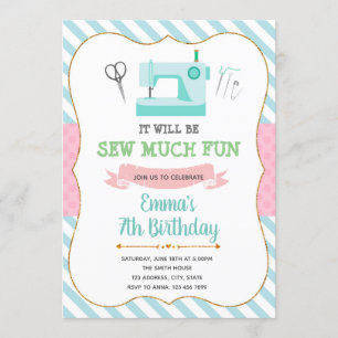 Sewing Birthday Invitation
