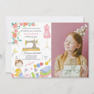 Sewing Birthday Invitation With Photo
