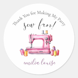 Sewing Birthday Party Favor Sticker