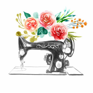 Sewing Black Red Cutout Photo Sculpture