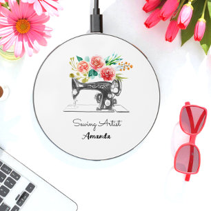 Sewing Black White Tailor Quilter Dressmaker Wireless Charger