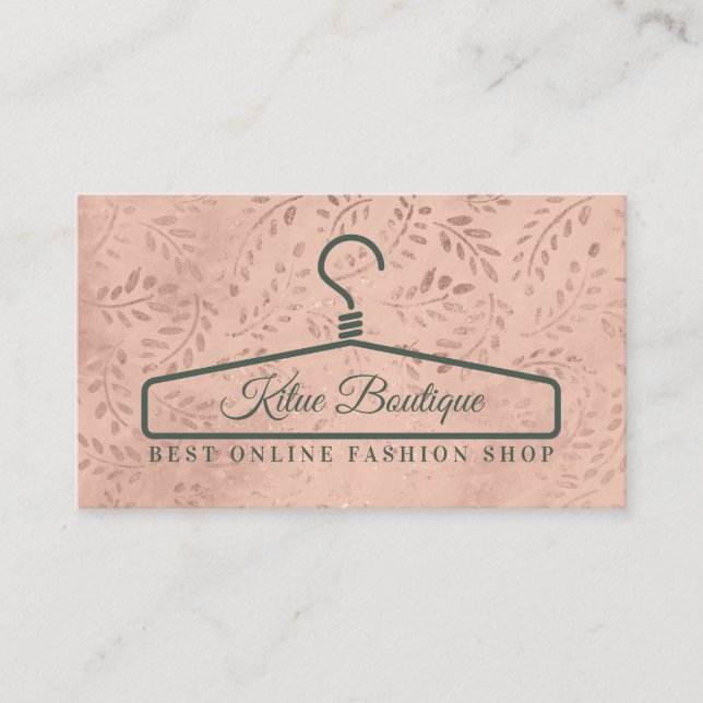 Sewing Botanical Girly Hanger Business Card (Front)