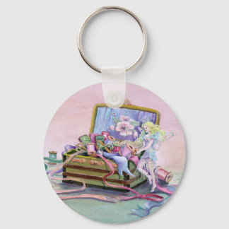 SEWING BOX FAERIE by SHARON SHARPE Keychain