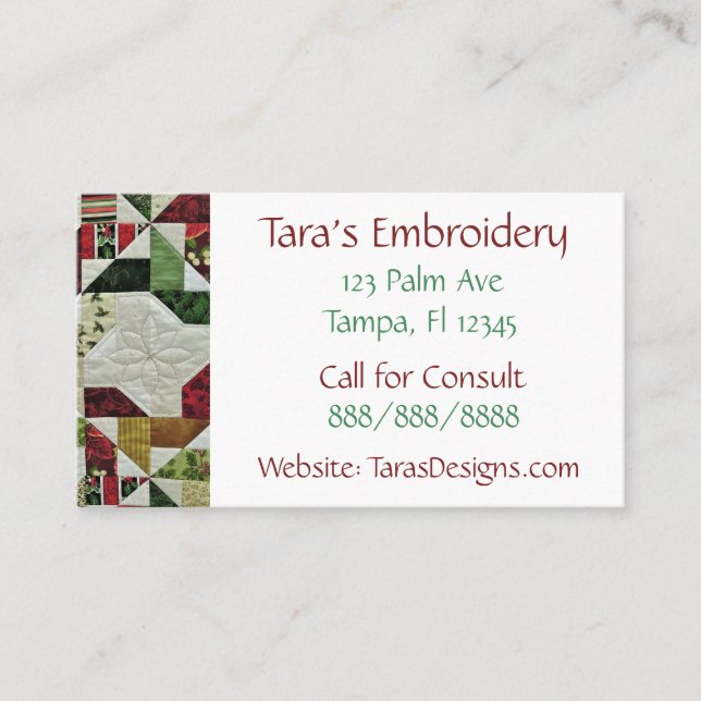 Sewing Business Business Cards (Front)