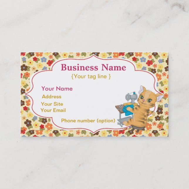 Sewing Business Card Template (Front)