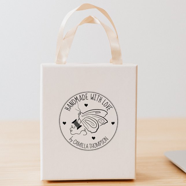 Sewing Butterfly Custom Handmade with love,   Rubber Stamp (Creator Uploaded)