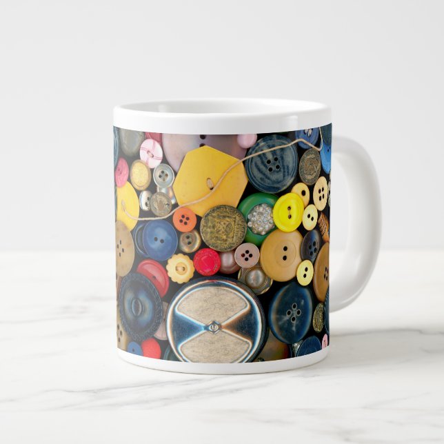 Sewing - Buttons - Bunch of Buttons Large Coffee Mug (Front Right)