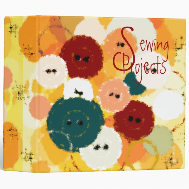 Sewing Buttons Collage Binder (Front/Spine)