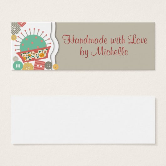 sewing buttons floral pincushion seamstress (Front & Back)