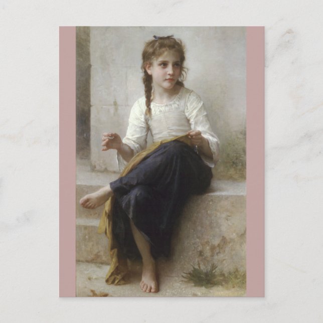 Sewing by William-Adolphe Bouguereau Postcard (Front)
