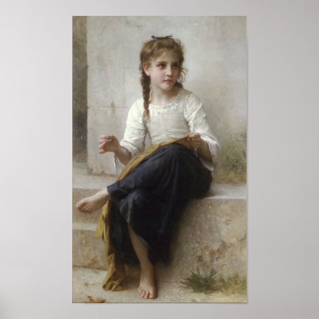Sewing by William-Adolphe Bouguereau Poster (Front)