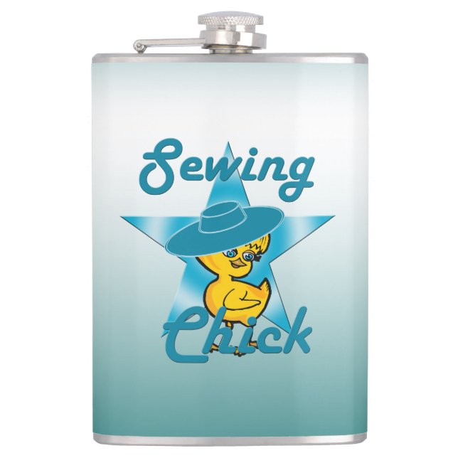 Sewing Chick #7 Flask (Front)