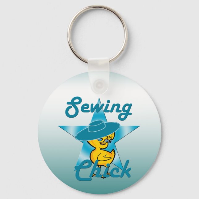 Sewing Chick #7 Keychain (Front)