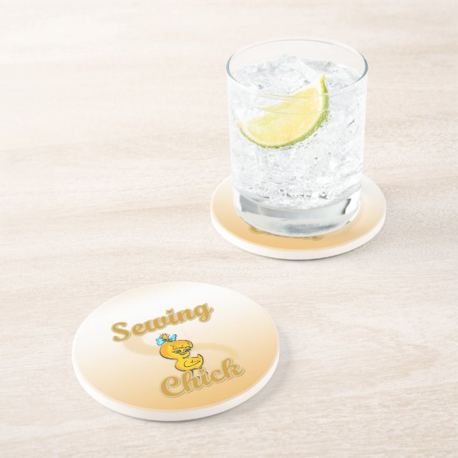 Sewing Chick Drink Coaster (Side)