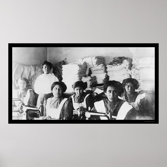 Sewing Class at the Bismarck Indian School 1922 Poster (Front)