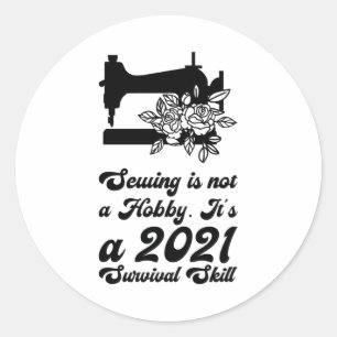 Sewing - classic round sticker