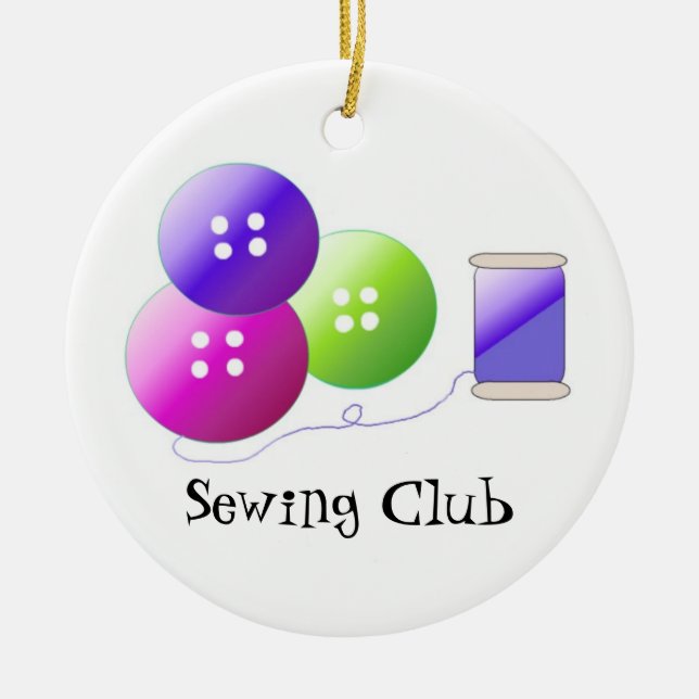 Sewing Club - Notions Ceramic Ornament (Front)