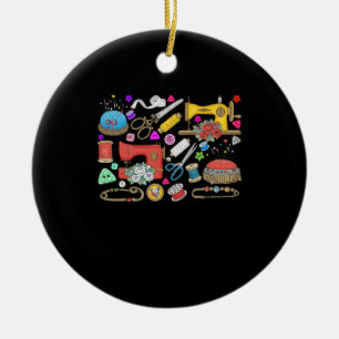 Sewing Collection Ceramic Ornament