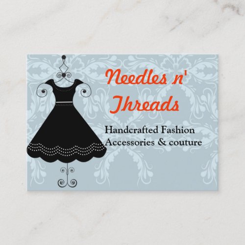 Sewing Couture black couture stitching seamstress Business Cards
