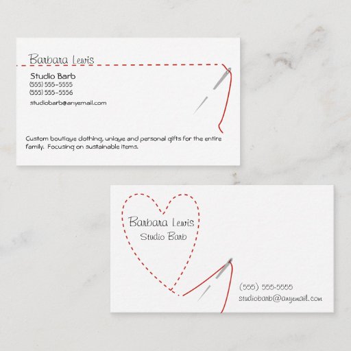 Customizable Sewing Craft Business Card