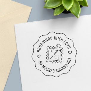 Sewing Craft Handmade with Love Wavy Self-inking Stamp